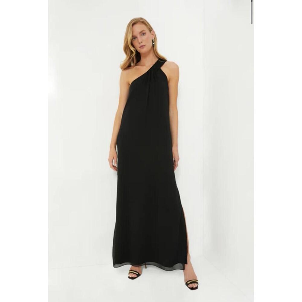 Tuckernuck Black Soleil One-Shoulder Dress. NWT. Size L